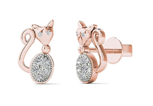 diamond cat earrings