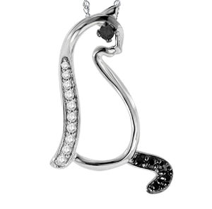 diamond cat pendant necklace