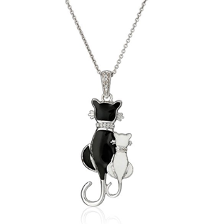 diamond cat pendant necklace