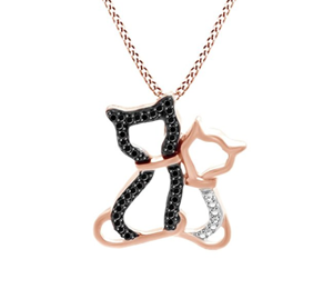 diamond cat pendant necklace