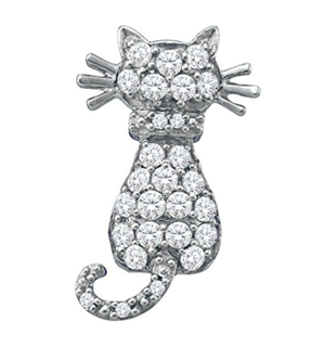 diamond cat pendant necklace