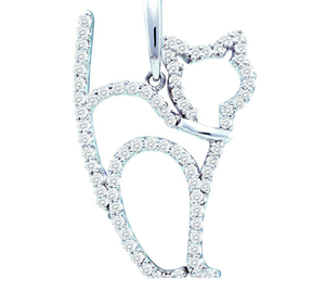 diamond cat pendant necklace