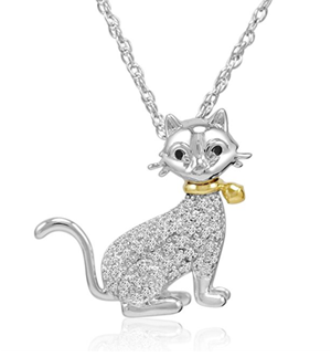 diamond cat pendant necklace