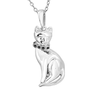 diamond cat pendant necklace