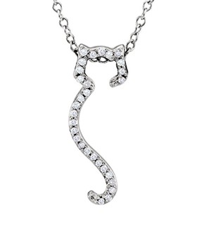diamond cat pendant necklace