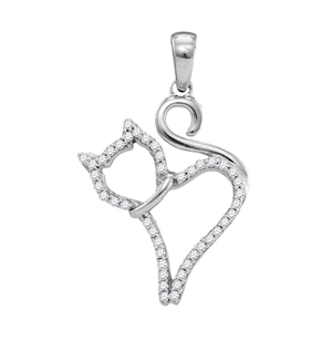 diamond cat pendant necklace