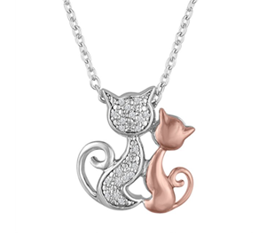 diamond cat pendant necklace