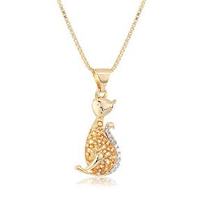 diamond cat pendant necklace