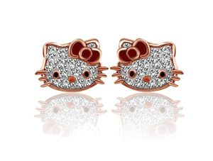 diamond cat earrings