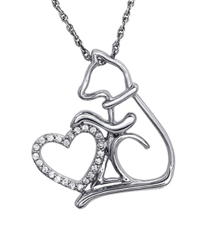 diamond cat pendant necklace