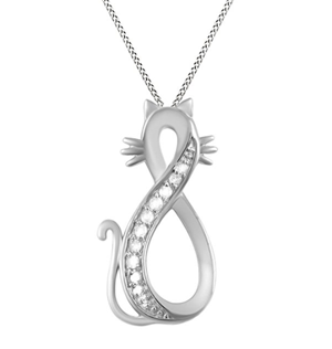 diamond cat pendant necklace