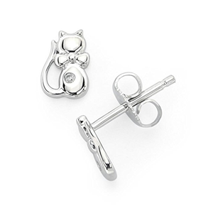 diamond cat earrings