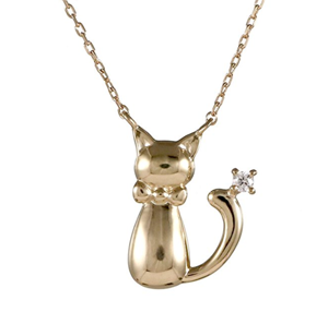 diamond cat pendant necklace
