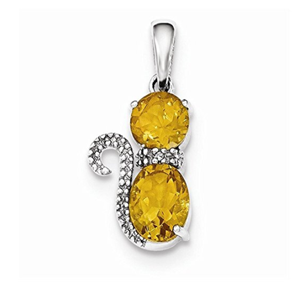 diamond cat pendant necklace