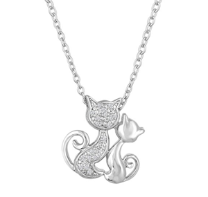 diamond cat pendant necklace