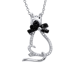 diamond cat pendant necklace