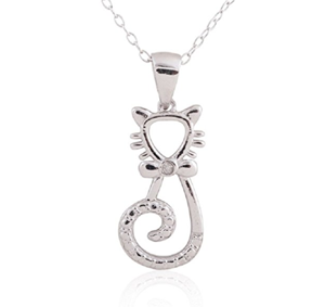 diamond cat pendant necklace