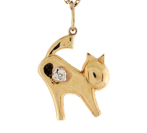 diamond cat pendant necklace