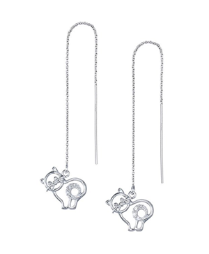 diamond cat earrings