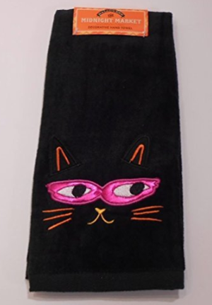 cat halloween dish towels