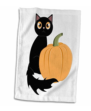 cat halloween dish towels