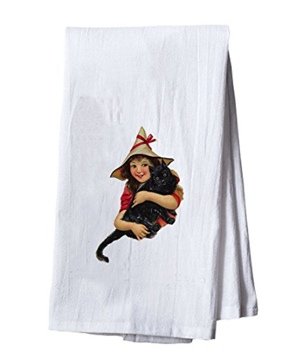 cat halloween dish towels