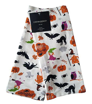 cat halloween dish towels