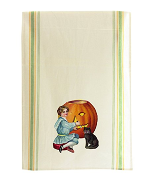 cat halloween dish towels
