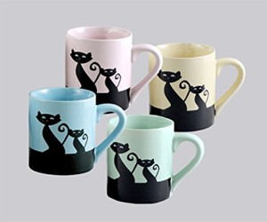set cat mugs couples