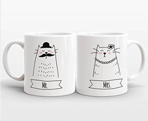 set cat mugs couples