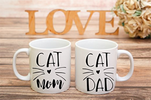 set cat mugs couples