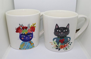 set cat mugs couples