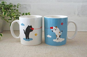 set cat mugs couples