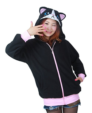 cat hoodie with zipper