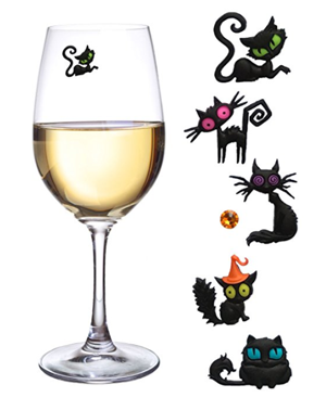 cat wine charms drink markers