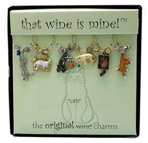 cat wine charms drink markers