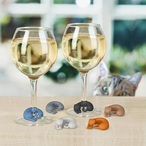 cat wine charms drink markers