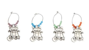 cat wine charms drink markers