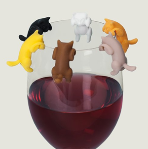 cat wine charms drink markers