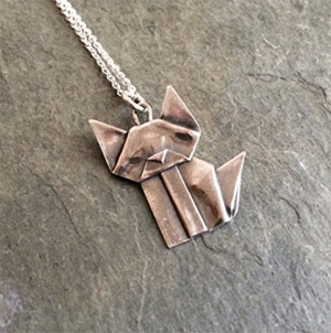 origami cat jewelry