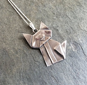 origami cat jewelry