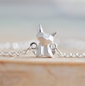 origami cat jewelry
