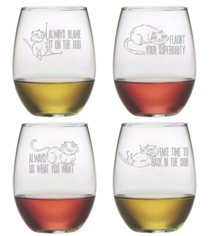 cat wine glasses
