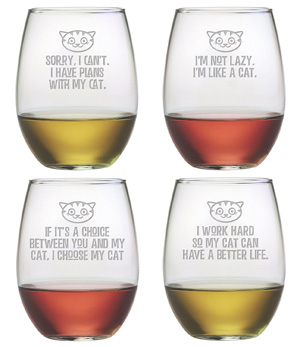 cat wine glasses