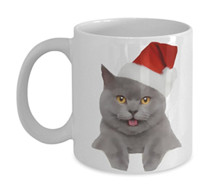 christmas cat mug