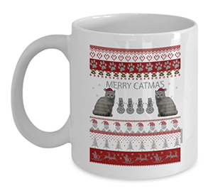 christmas cat mug