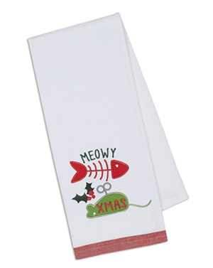 cat christmas kitchen tea dish towels