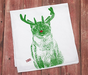 cat christmas kitchen tea dish towels