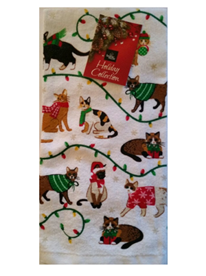 Kate Spade Christmas Holiday Dog Cat Kitchen Dish Towel 100