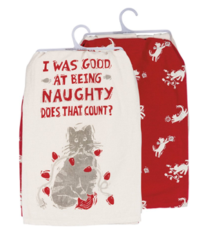 cat christmas kitchen tea dish towels